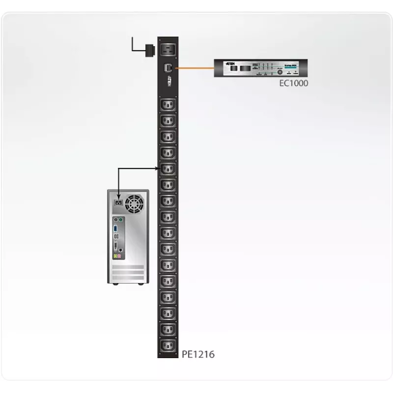 ATEN PE1216 toitejaotuse seade (PDU) 16 vahelduvvoolu pistikupesa, must