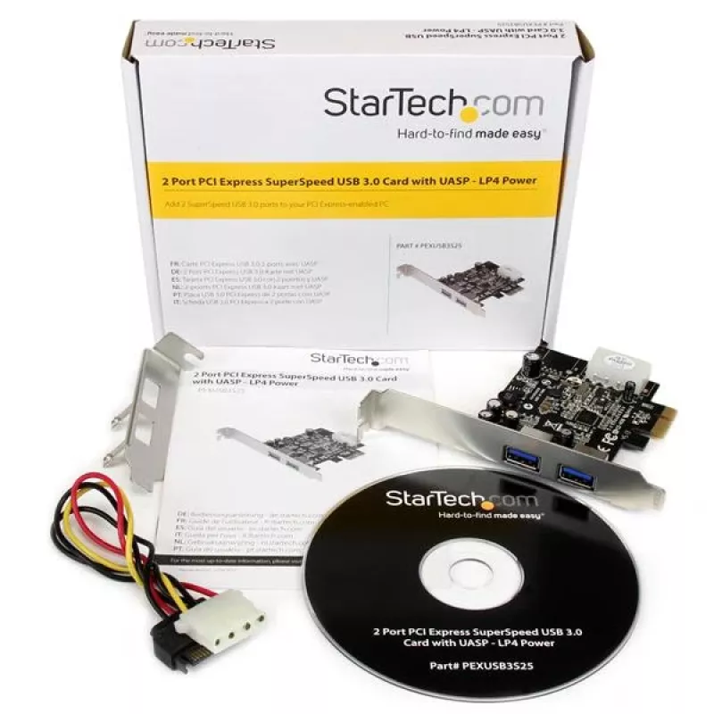 StarTech.com 2 pordiga PCI Express (PCIe) SuperSpeed USB 3.0 kaardiadapter UASP ja LP4 toitega