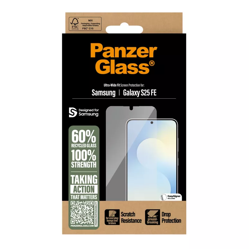 PanzerGlass ® Ekraanikaitse Samsung Galaxy S25 FE 5G | Ultra-Wide Fit koos EasyAligneriga