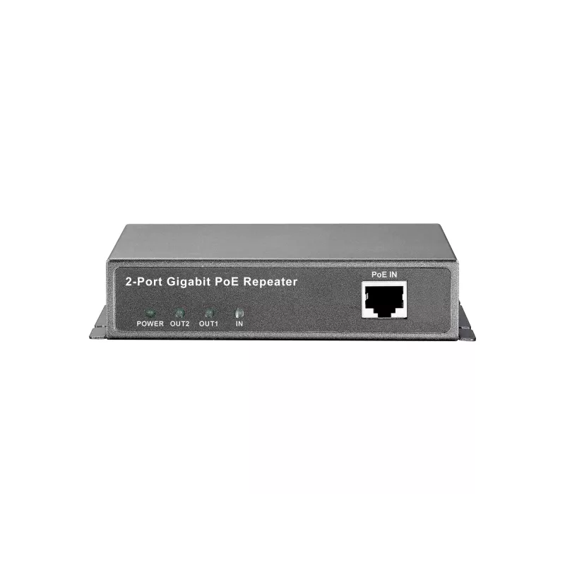LevelOne Gigabit PoE repiiter, kaskaaditav, 2 PoE väljundit, võrgurepiiter, 100 m, 1000 Mbit/s, täis-, pooldupleks, 10/100/1000Base-T(X), IEEE 802.3x