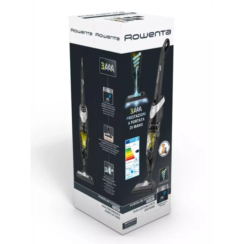 Rowenta RH8155WA pulkpuhastusvahend / elektrihari AC Kuiv Tsükloniline Tolmukotita 0,9 L 750 W Must, Hõbedane, Kollane
