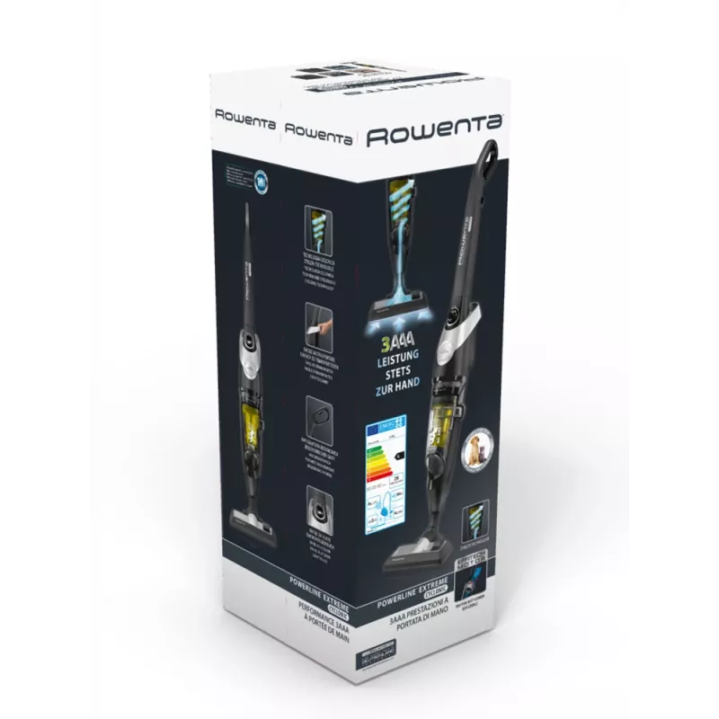 Rowenta RH8155WA pulkpuhastusvahend / elektrihari AC Kuiv Tsükloniline Tolmukotita 0,9 L 750 W Must, Hõbedane, Kollane