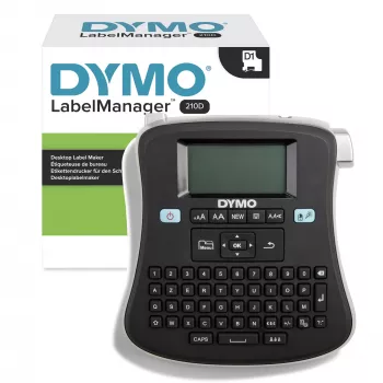 DYMO LabelManager ® ™ 210D - AZY, AZERTY, D1, termosiire, 180 x 180 DPI, 12 mm/s, must, hõbedane