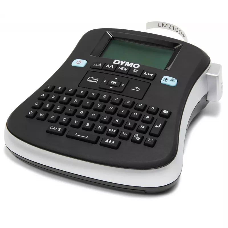DYMO LabelManager ® ™ 210D - AZY, AZERTY, D1, termosiire, 180 x 180 DPI, 12 mm/s, must, hõbedane
