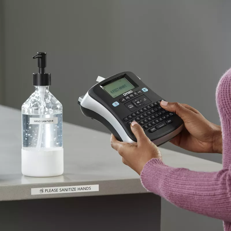 DYMO LabelManager ® ™ 210D - AZY, AZERTY, D1, termosiire, 180 x 180 DPI, 12 mm/s, must, hõbedane