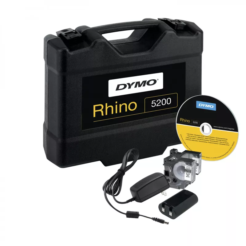 DYMO RHINO 5200 Tööstuslik Siltimismasin | Sildimasina Komplekti Kohver | Ajasäästlikud KiirklahvidPrindib KiirestiVastupidav Siltimismasin Töökohtadel ja Rasketel Siltimistöödel | UK Pistik