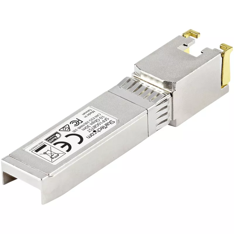 StarTech.com MSA Compliant SFP+ transiiver Module - 10GBASE-T~MSA Uncoded SFP+ Module - 10GBASE-T - SFP to RJ45 Cat6/Cat5e - 10GE Gigabit Ethernet SFP+ - RJ-45 30m