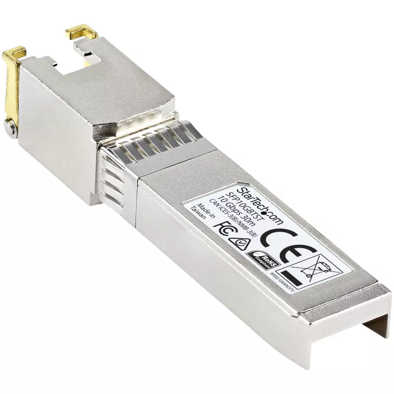 StarTech.com MSA Compliant SFP+ transiiver Module - 10GBASE-T~MSA Uncoded SFP+ Module - 10GBASE-T - SFP to RJ45 Cat6/Cat5e - 10GE Gigabit Ethernet SFP+ - RJ-45 30m
