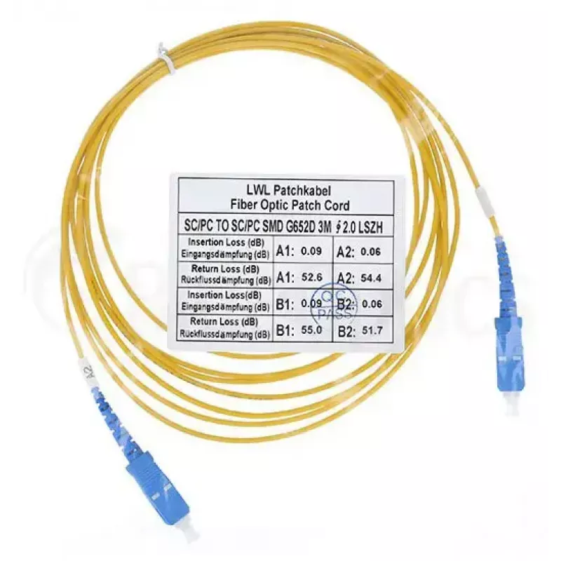 Fiiberoptiline kaabel BlueOptics SFP2222BU30MK SC G.657.A1 30 m Kollane