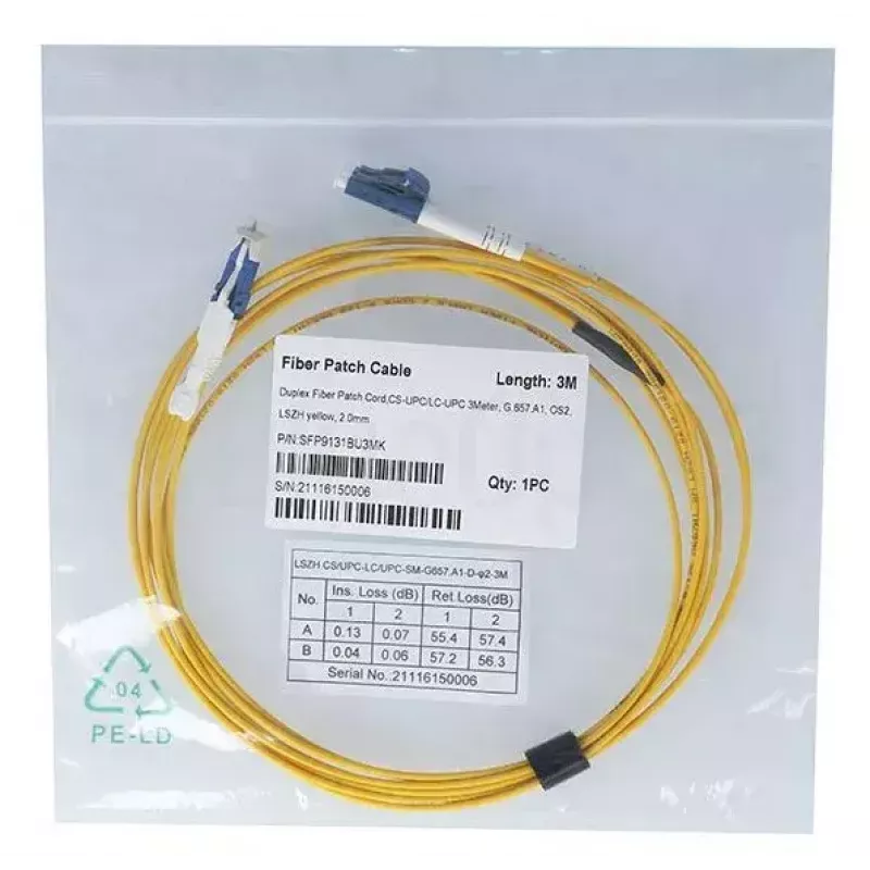 Fiiberoptiline kaabel BlueOptics SFP9131BU1MK CS LC OS2 1 m Kollane