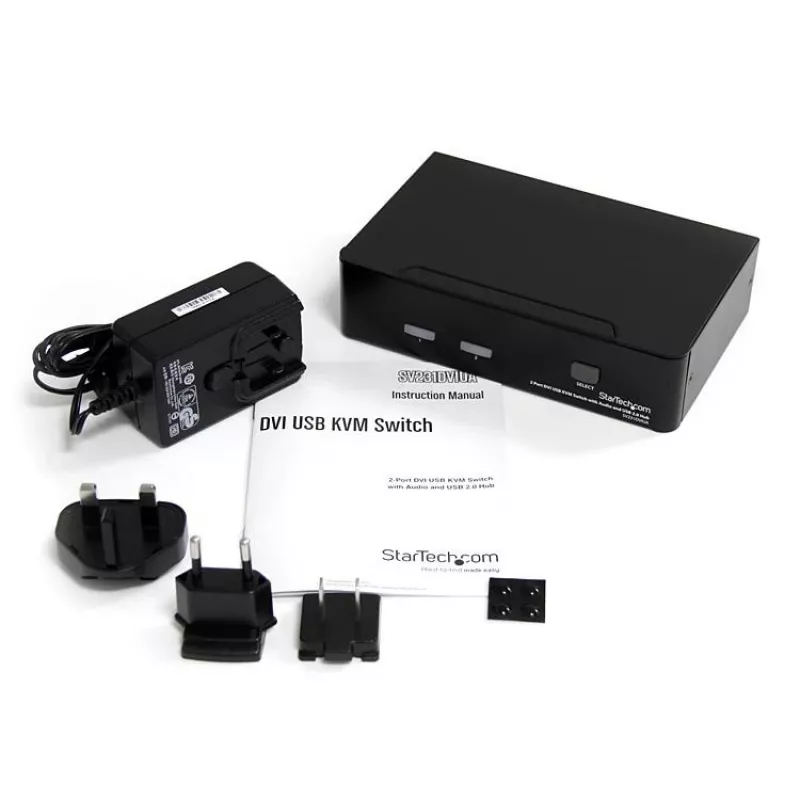StarTech.com 2-pordiline DVI-USB KVM-lüliti heli ja USB 2.0 jaoturiga
