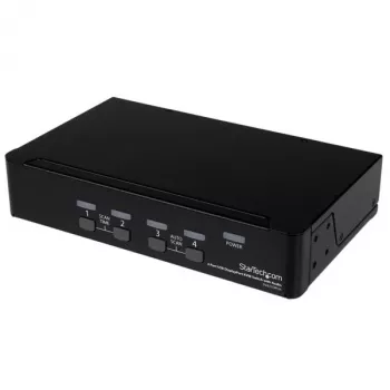 StarTech.com 4 pordiga USB DisplayPort KVM-lüliti heliga, 3840 x 2400 pikslit, must