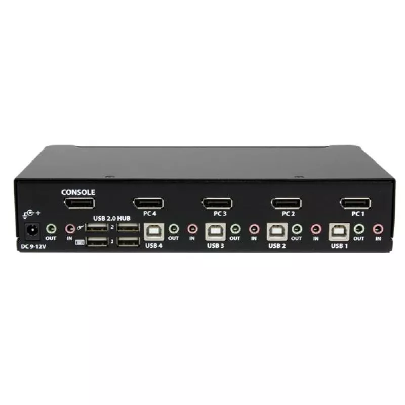 StarTech.com 4 pordiga USB DisplayPort KVM-lüliti heliga, 3840 x 2400 pikslit, must