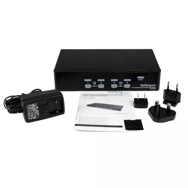 StarTech.com 4-pordine 1U rack-monteeritav USB KVM-lüliti OSD-ga