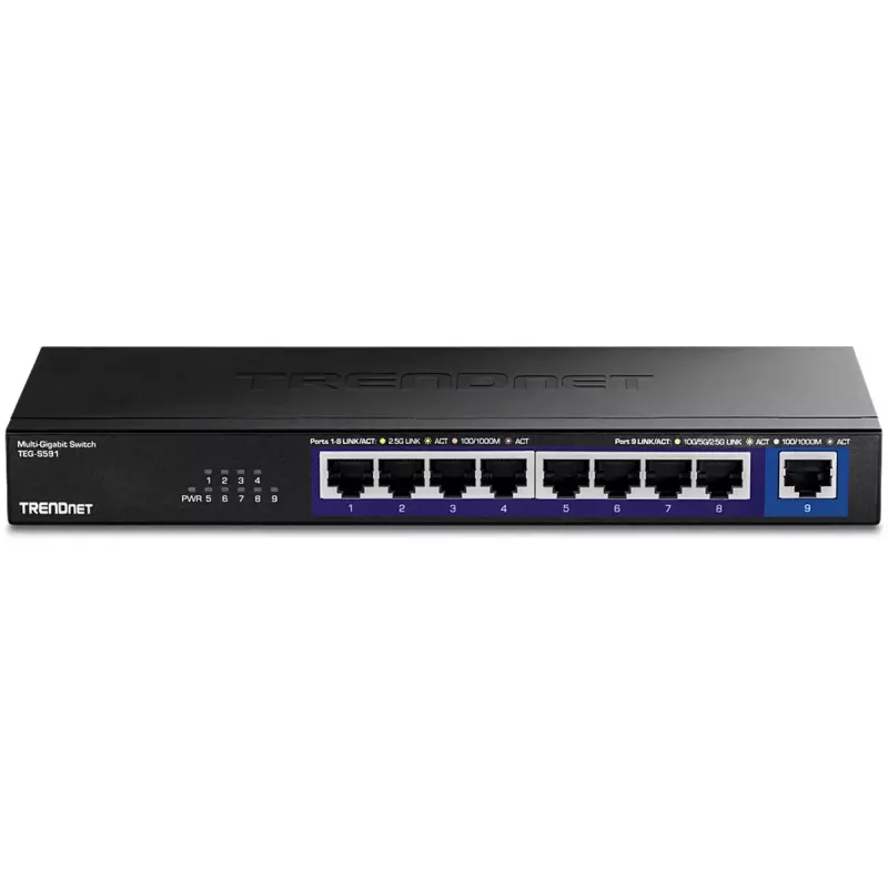 TRENDnet TEG-S591 haldamata 8-pordiline 2,5G Ethernet lüliti, 100/1000/2500, 60 Gbit/s, MAC tabel 4000, seinakinnitusega