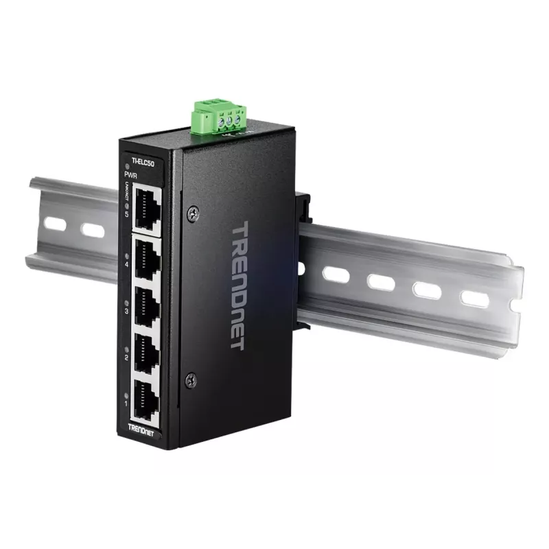 Võrgulüliti TRENDnet TI-ELC50 haldamata 5-pordiline Fast Ethernet (10/100), 9.6–60 V, sein-/DIN-riiulile paigaldus