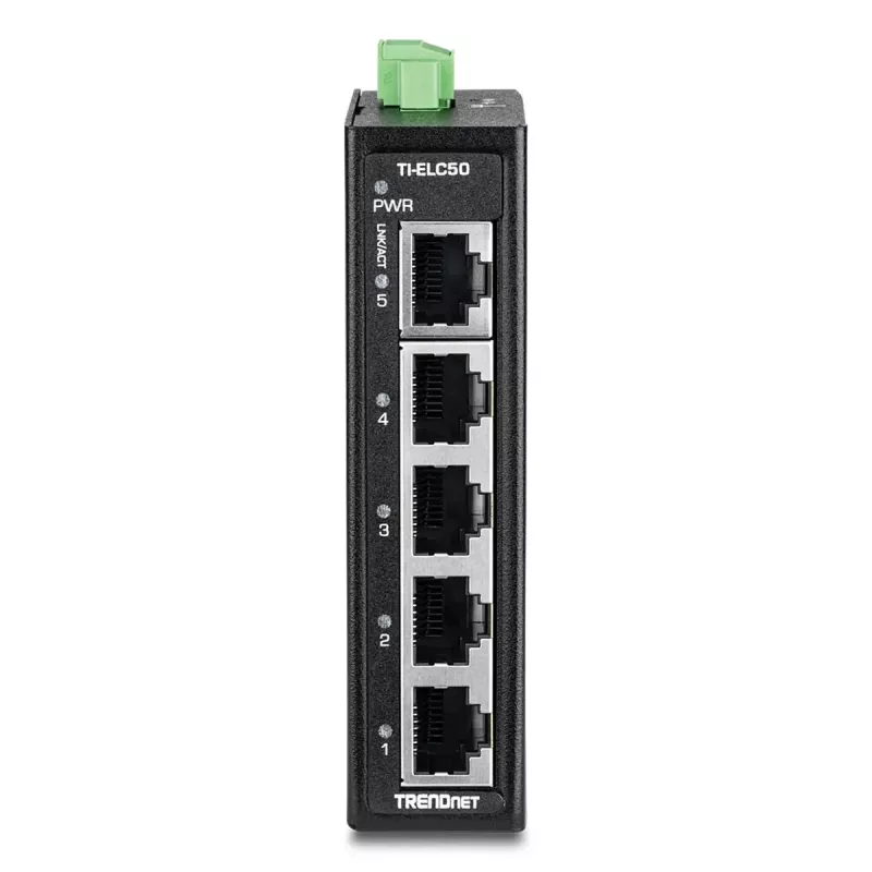 Võrgulüliti TRENDnet TI-ELC50 haldamata 5-pordiline Fast Ethernet (10/100), 9.6–60 V, sein-/DIN-riiulile paigaldus
