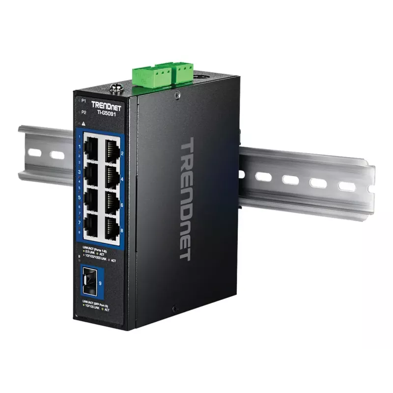 TRENDnet TI-G5091 tööstuslik haldamata 9-pordiline 2.5G Etherneti lüliti 10G SFP+ pordiga