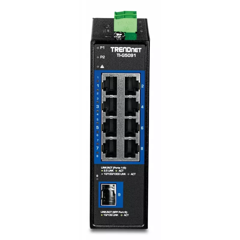 TRENDnet TI-G5091 tööstuslik haldamata 9-pordiline 2.5G Etherneti lüliti 10G SFP+ pordiga