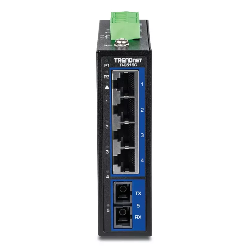 Haldamatu Gigabit Ethernet lüliti TRENDnet TI-G51SC, 4x RJ-45 10/100/1000, 10 Gbit/s läbilaskevõime, 2000 MAC, 9–60 V, seinakinnitus