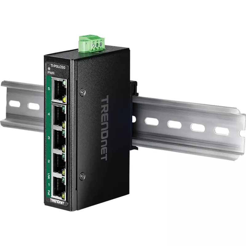 TRENDnet TI-PGLC50 tööstuslik haldamata 5-pordiline Gigabit Ethernet PoE+ lüliti