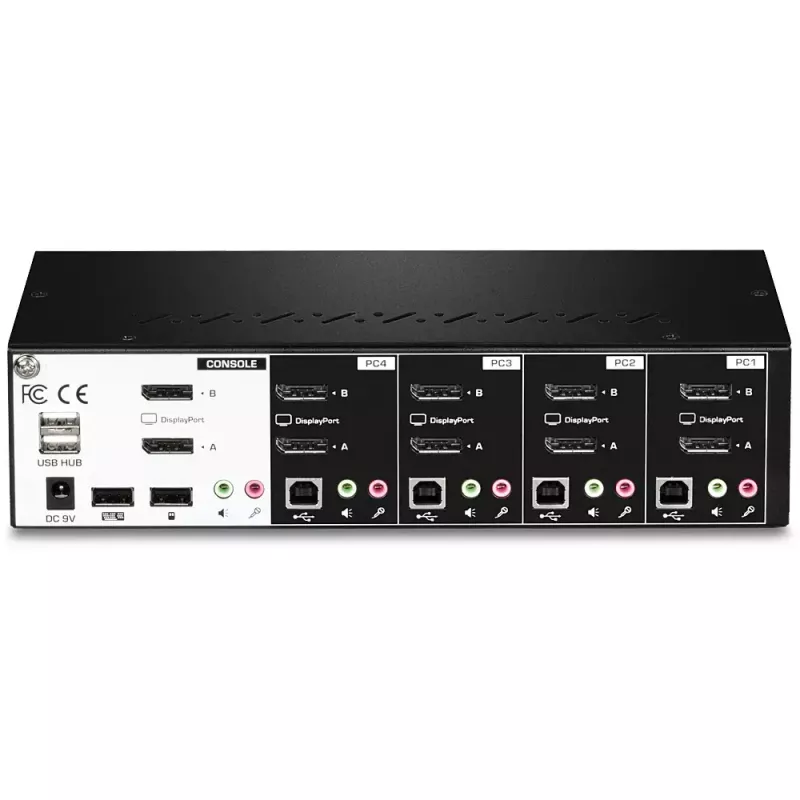 KVM-lüliti Trendnet TK-440DP Must Hõbedane