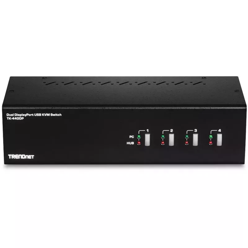 KVM-lüliti Trendnet TK-440DP Must Hõbedane