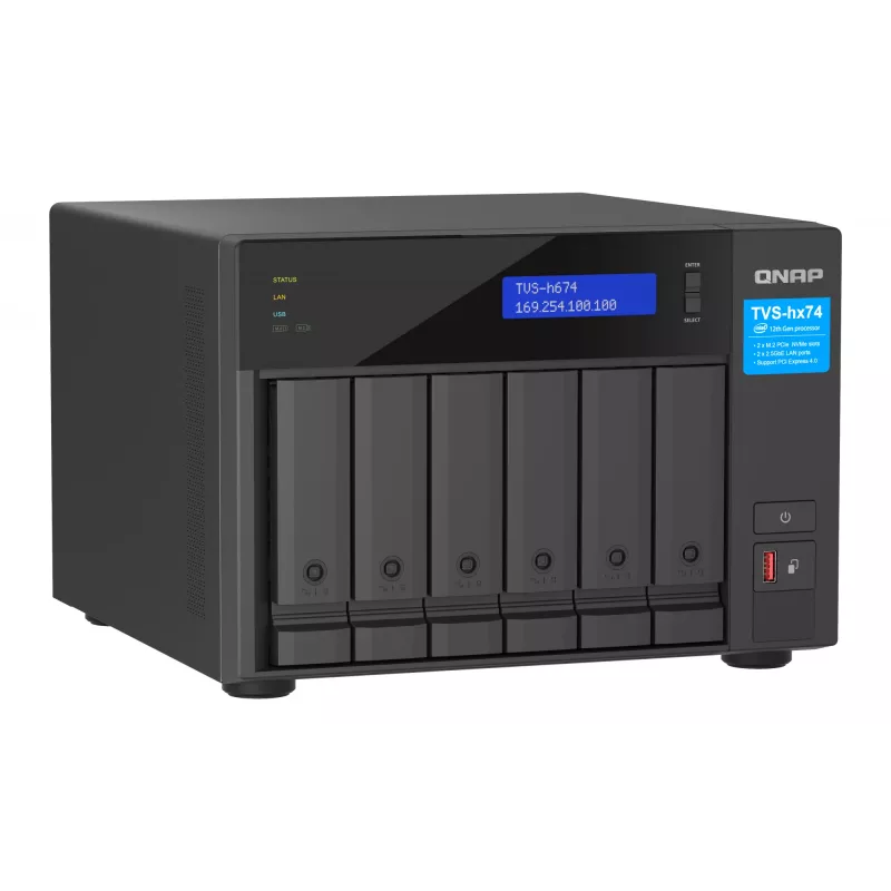 QNAP TVS-h674 NAS Tower Intel® Core™ i3 i3-12100 16 GB DDR4 0 TB QuTS hero Must