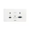 ATEN HDMI & VGA HDBaseT saatja EL-i seinaplaadiga / PoH (4K@100m) (HDBaseT klass A)