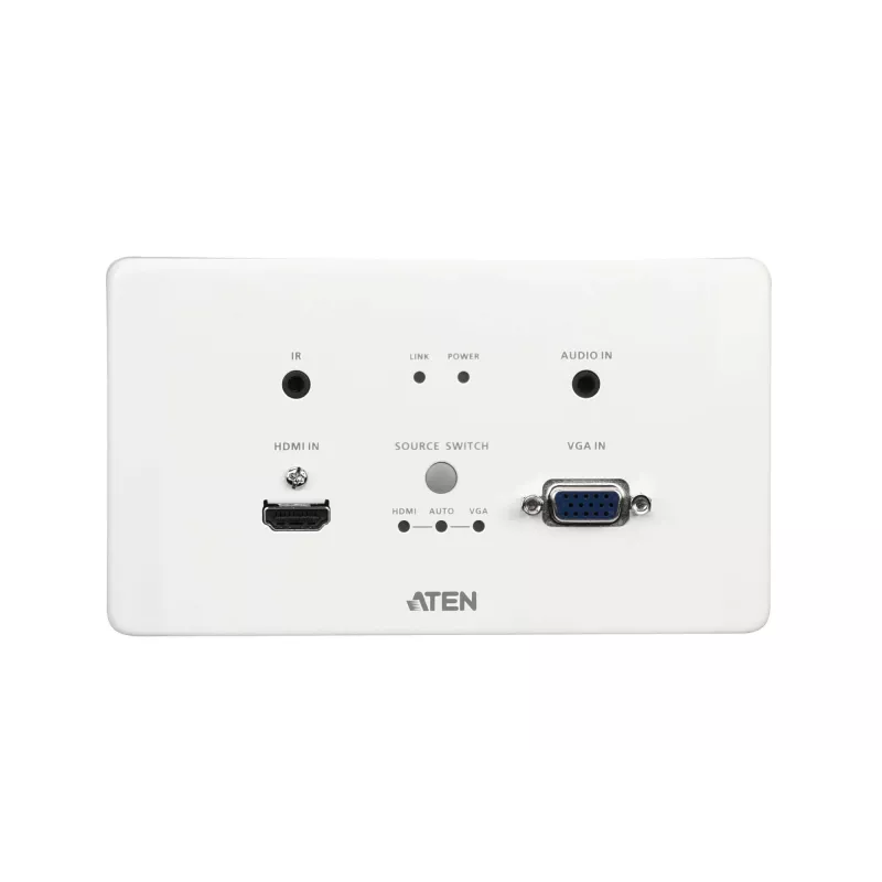 ATEN HDMI & VGA HDBaseT saatja EL-i seinaplaadiga / PoH (4K@100m) (HDBaseT klass A)