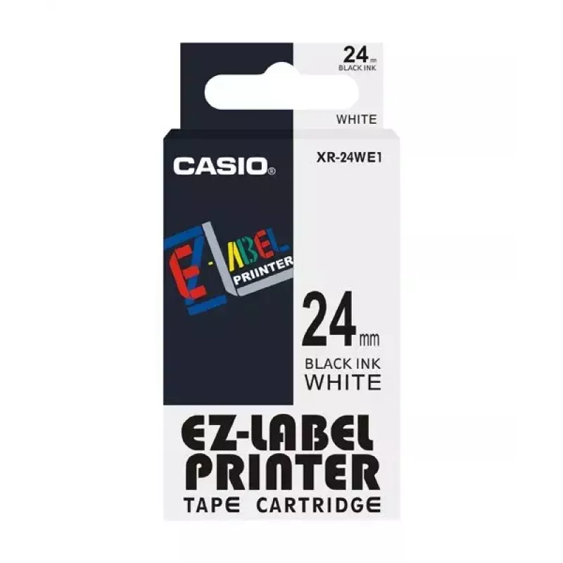 Silditeip Casio XR-24WE1 Must valgel