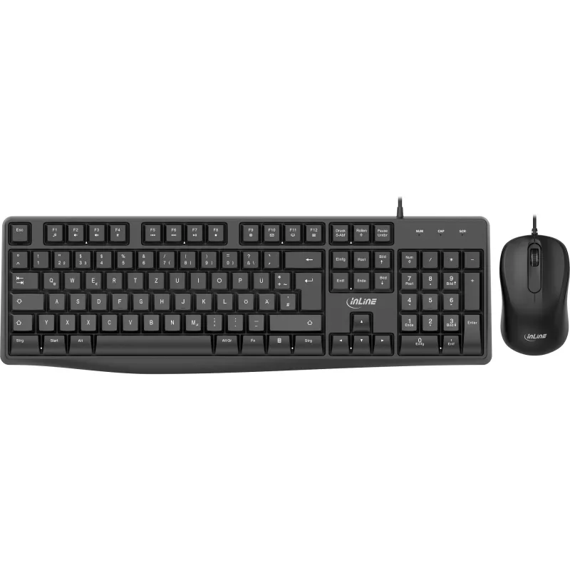 InLine Basic Desktop II, klaviatuuri-hiire komplekt, USB-kaabel, standardne DE paigutus