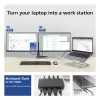 ACT USB-C 4K MST dokkimisjaam 2 HDMI monitorile, Ethernet, USB-C, 3x USB-A, PD läbivoolu ja 1-meetrine eemaldatav ühenduskaabel