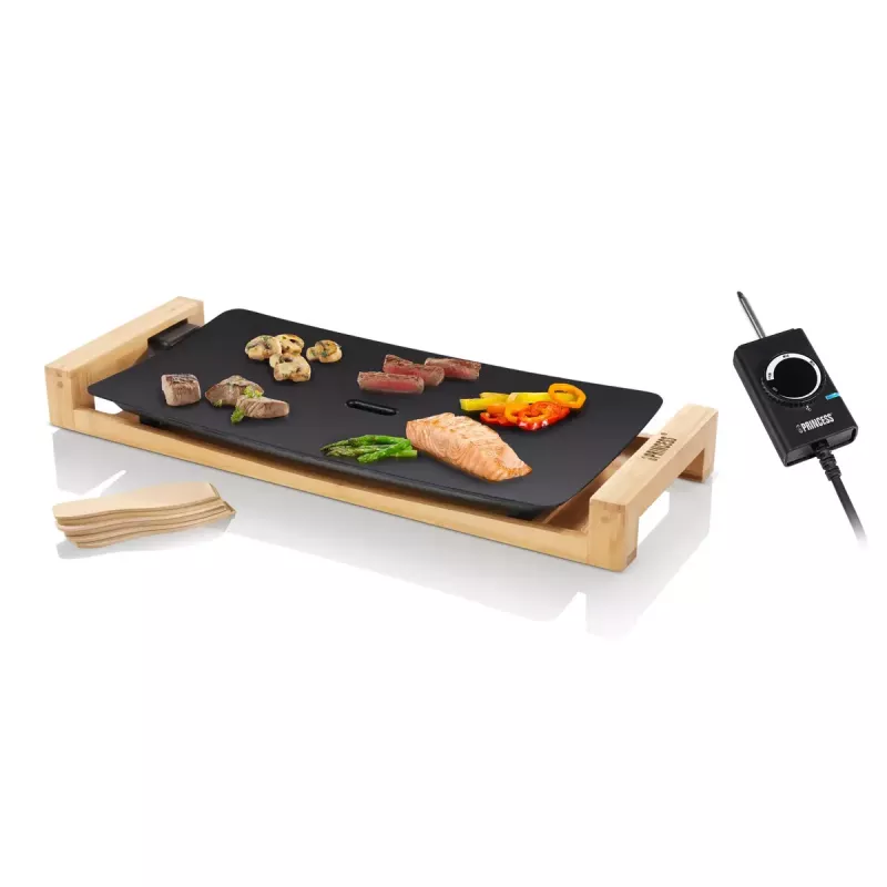 Laudagrill Princess 103026 Table Chef Pure Black alumiiniumist bambusest must 220W