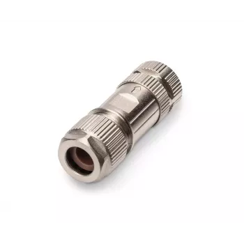 Digitus CAT 6A M12 pesa X-kodeeringuga IP67 isane pistik hõbedane lame