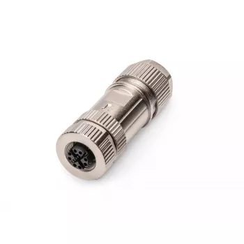 Digitus CAT 6A M12 pesa X-kodeeringuga IP67 isane pistik hõbedane lame