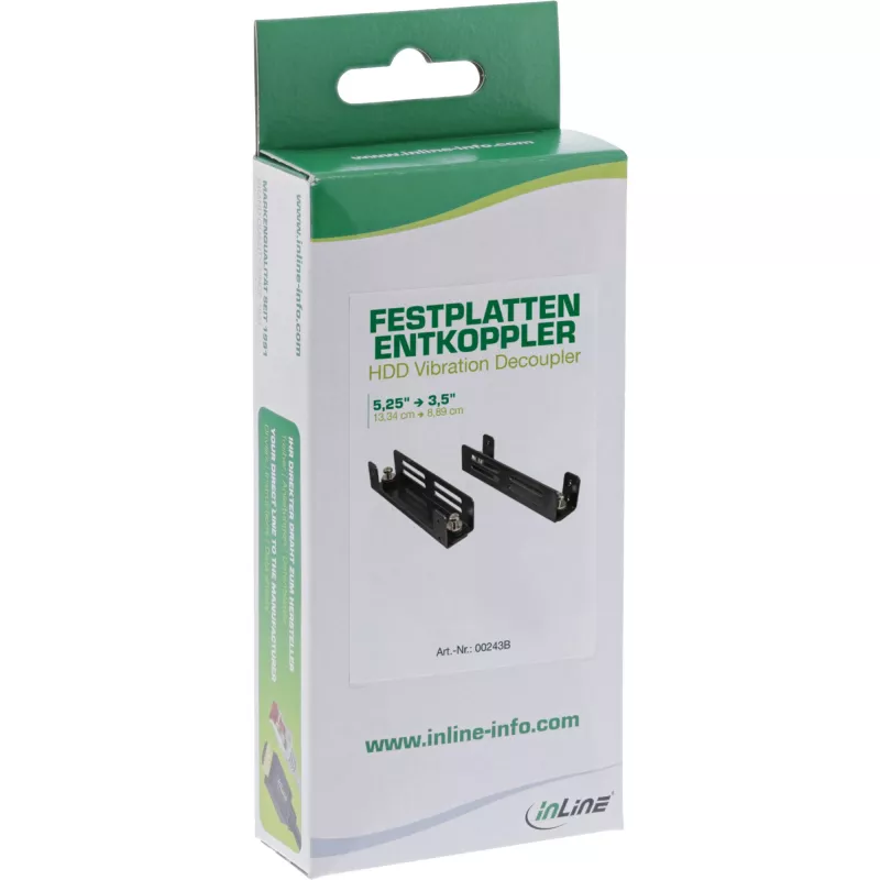 InLine kõvaketta vibratsioonisummuti, vibratsioonivastane, 5,25 tolli -> 3,5 tolli, must