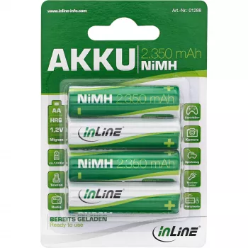 InLine NiMH laetav aku, Mignon (AA), 2350 mAh, kasutusvalmis