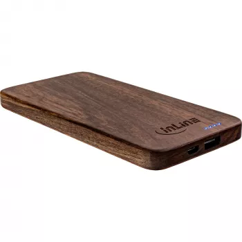 InLine woodplate, USB PowerBank 5000 mAh, LED-iga, pähklipuit