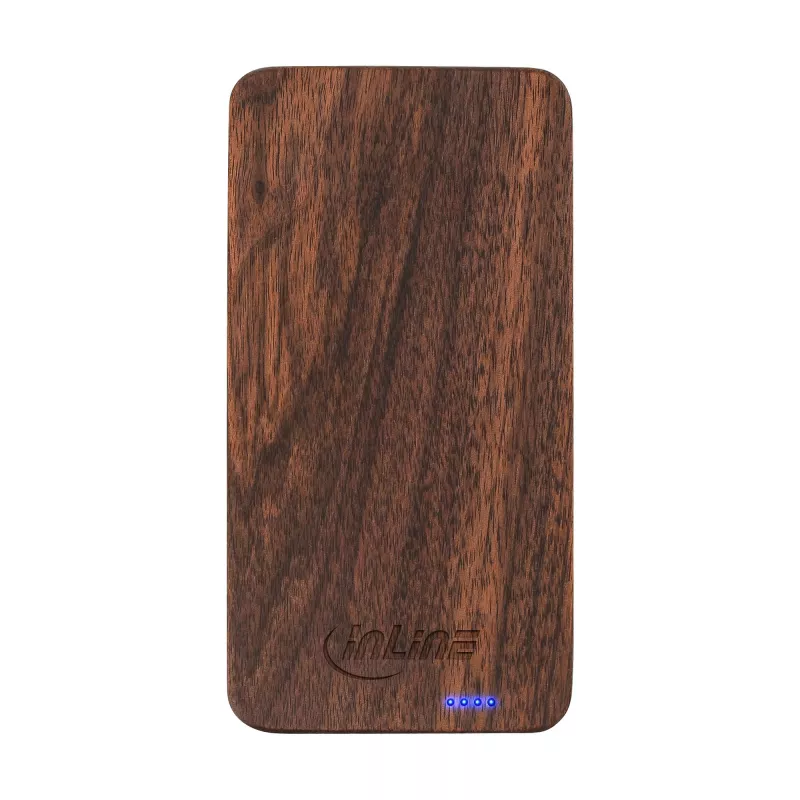 InLine woodplate, USB PowerBank 5000 mAh, LED-iga, pähklipuit