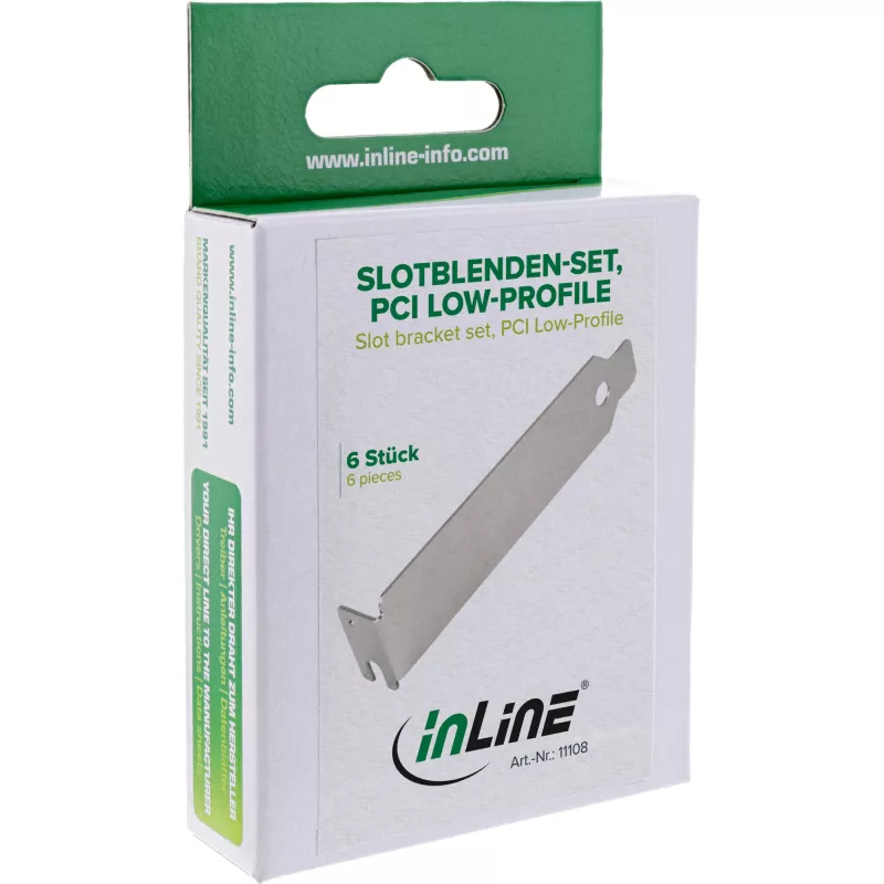 InLine PCI / PCI-E / ISA madalprofiiliga laienduspesa kronsteinikomplekt 6 tk