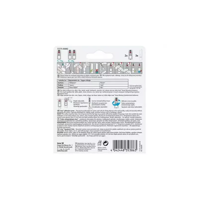 Universaalne konks TESA 77775 Outdoor Valge 2 tk