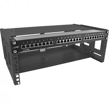 Seinale paigaldatav riiul InLine 19-tolline kokkupandav riiul 4U 24-40 cm sügavus must