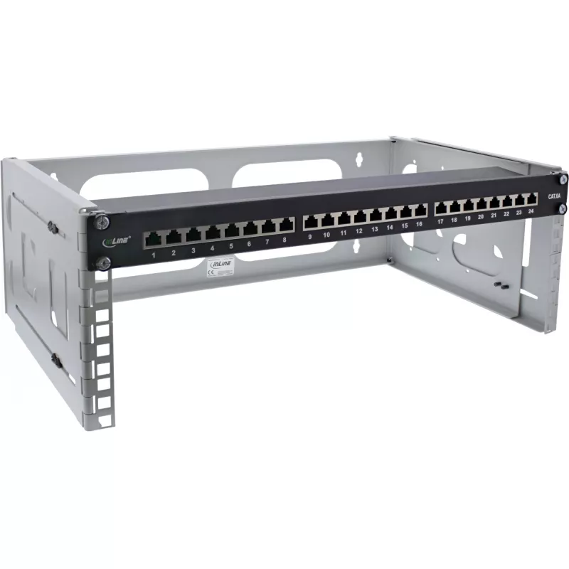 Seinale paigaldatav riiul InLine 19 tolli 4U 24-40cm sügavusega hall