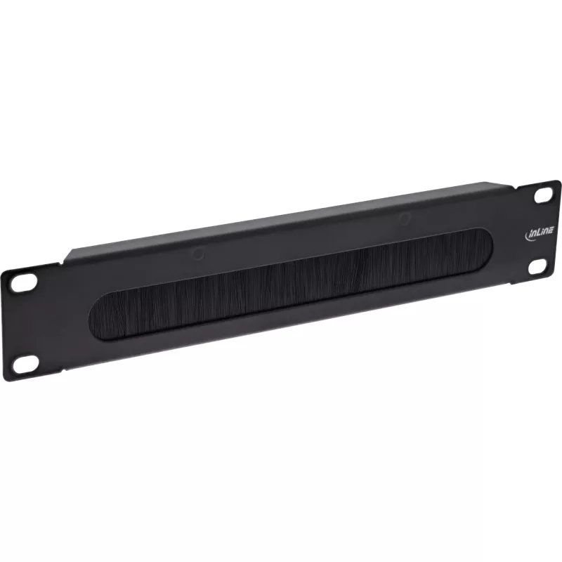 InLine 10-tolline harjaga kaablisisestusplaat, 1U, RAL 9005 must