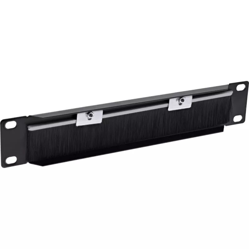 InLine 10-tolline harjaga kaablisisestusplaat, 1U, RAL 9005 must