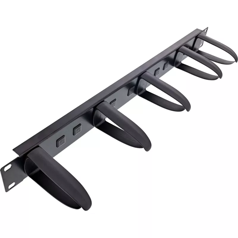InLine 19-tolline kaablihalduspaneel, 5 eemaldatavat plastklambrit, RAL 9005 must