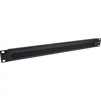 InLine 19-tolline kaablisisestusplaat harjaga, 1U, RAL 9005 must