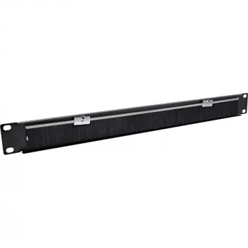 InLine 19-tolline kaablisisestusplaat harjaga, 1U, RAL 9005 must