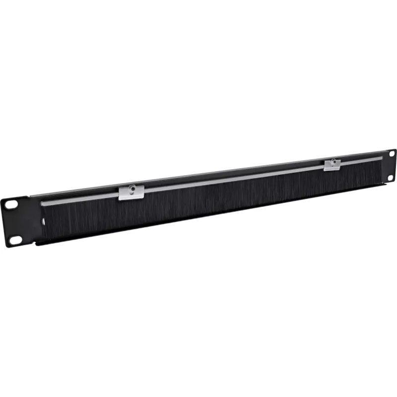 InLine 19-tolline kaablisisestusplaat harjaga, 1U, RAL 9005 must